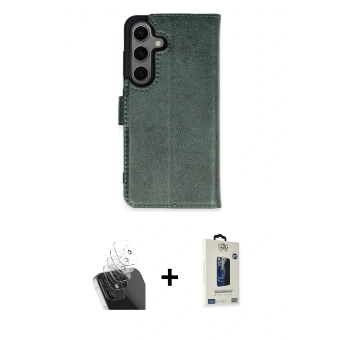MARSİLYAN™- Galaxy S24 Plus Kılıf Siluet Işık Serisi - Siyah Bilvis Hayalet Cam Ekran Koruyucu + Kamera Lens Koruma Cam - SF