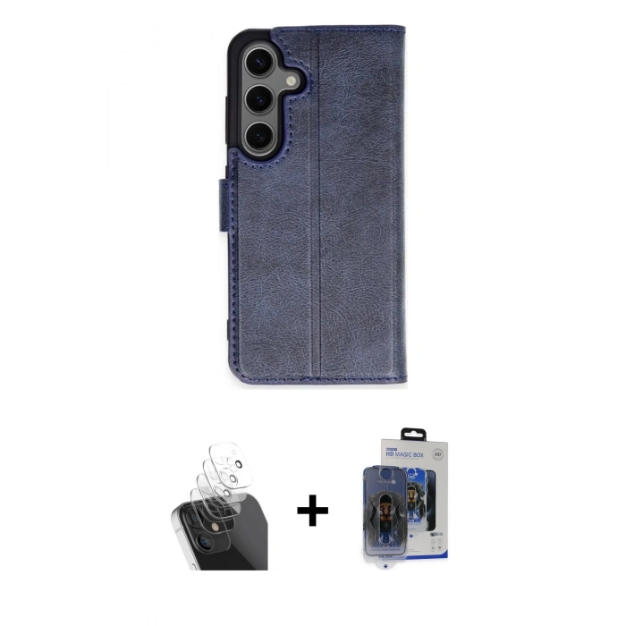 MARSİLYAN™- Galaxy S24 Plus Kılıf Siluet Işık Serisi - Siyah Vanessa Magic Cam + Kamera Lens Koruma Cam - SF