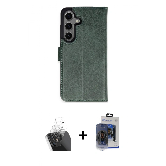 MARSİLYAN™- Galaxy S24 Plus Kılıf Siluet Işık Serisi - Siyah Vanessa Magic Cam + Kamera Lens Koruma Cam - SF
