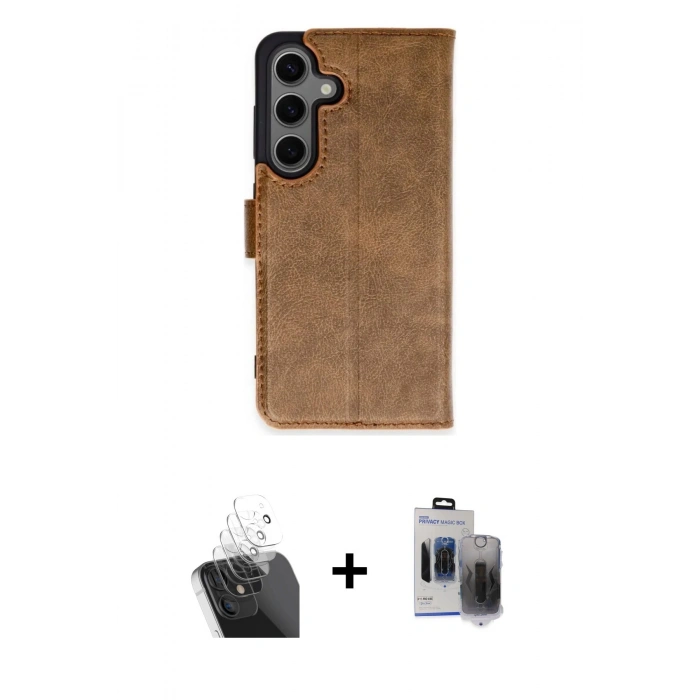 MARSİLYAN™- Galaxy S24 Plus Kılıf Siluet Işık Serisi - Siyah Vanessa Magic Hayalet Cam + Kamera Lens Koruma Cam - SF
