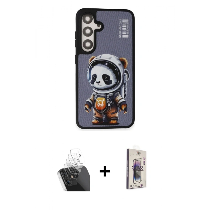 MARSİLYAN™- Galaxy S24 Plus Kılıf Siluet Modern Özel Seri - Siyah Bilvis 3D Cam Ekran Koruyucu + Kamera Lens Koruma Cam - SF