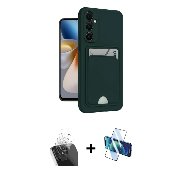 MARSİLYAN™- Galaxy S24 Plus Kılıf Vadi Çizgi Prime - Siyah 3D Antistatik Cam Ekran Koruyucu + Kamera Lens Koruma Cam - SF