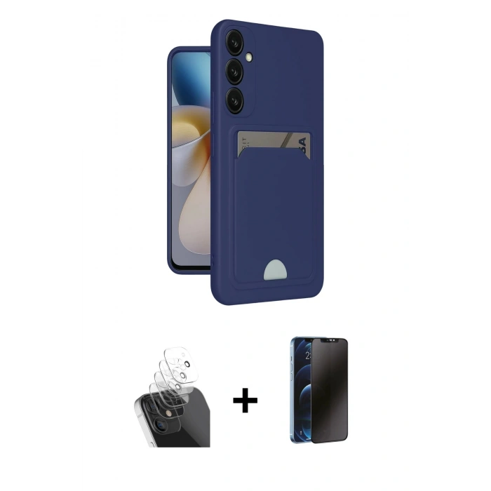 MARSİLYAN™- Galaxy S24 Plus Kılıf Vadi Çizgi Prime - Siyah 3D Antistatik Hayalet Cam Ekran Koruyucu + Kamera Lens Koruma Cam - SF