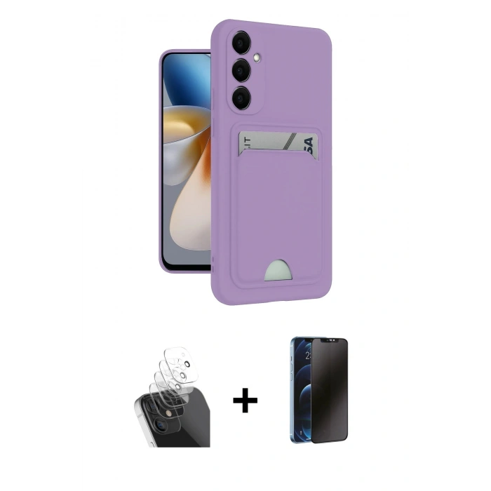 MARSİLYAN™- Galaxy S24 Plus Kılıf Vadi Çizgi Prime - Siyah 3D Antistatik Hayalet Cam Ekran Koruyucu + Kamera Lens Koruma Cam - SF