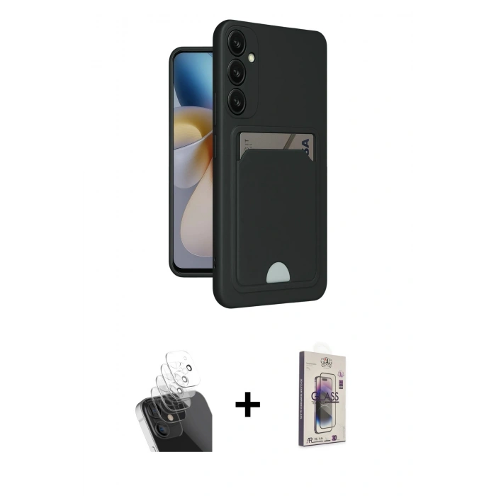 MARSİLYAN™- Galaxy S24 Plus Kılıf Vadi Çizgi Prime - Siyah Bilvis 3D Cam Ekran Koruyucu + Kamera Lens Koruma Cam - SF