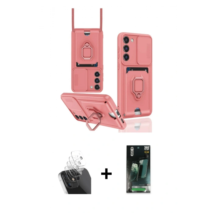 MARSİLYAN™- Galaxy S24 Plus Kılıf Vadi Form Prime - Siyah 360 Mat Full Body Arka Koruyucu + Kamera Lens Koruma Cam - SF