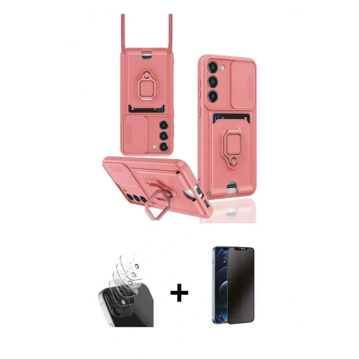MARSİLYAN™- Galaxy S24 Plus Kılıf Vadi Form Prime - Siyah 3D Antistatik Hayalet Cam Ekran Koruyucu + Kamera Lens Koruma Cam - SF
