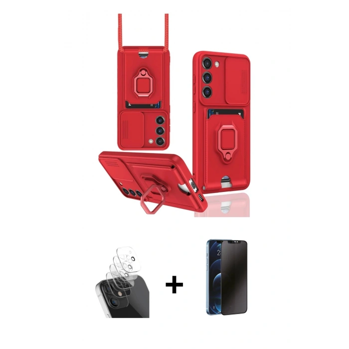 MARSİLYAN™- Galaxy S24 Plus Kılıf Vadi Form Prime - Siyah 3D Antistatik Hayalet Cam Ekran Koruyucu + Kamera Lens Koruma Cam - SF