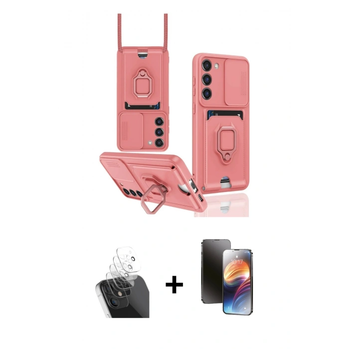 MARSİLYAN™- Galaxy S24 Plus Kılıf Vadi Form Prime - Siyah 3D Antistatik Mat Seramik Nano Ekran Koruyucu + Kamera Lens Koruma Cam - SF