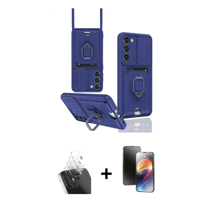MARSİLYAN™- Galaxy S24 Plus Kılıf Vadi Form Prime - Siyah 3D Antistatik Mat Seramik Nano Ekran Koruyucu + Kamera Lens Koruma Cam - SF