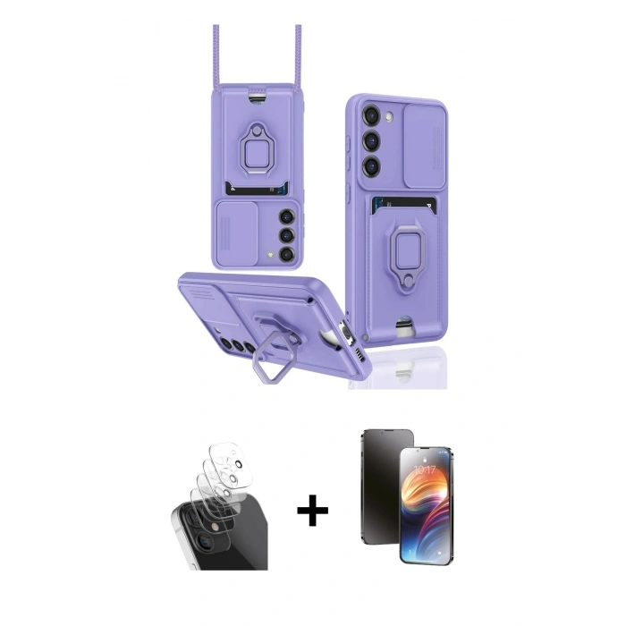 MARSİLYAN™- Galaxy S24 Plus Kılıf Vadi Form Prime - Siyah 3D Antistatik Mat Seramik Nano Ekran Koruyucu + Kamera Lens Koruma Cam - SF