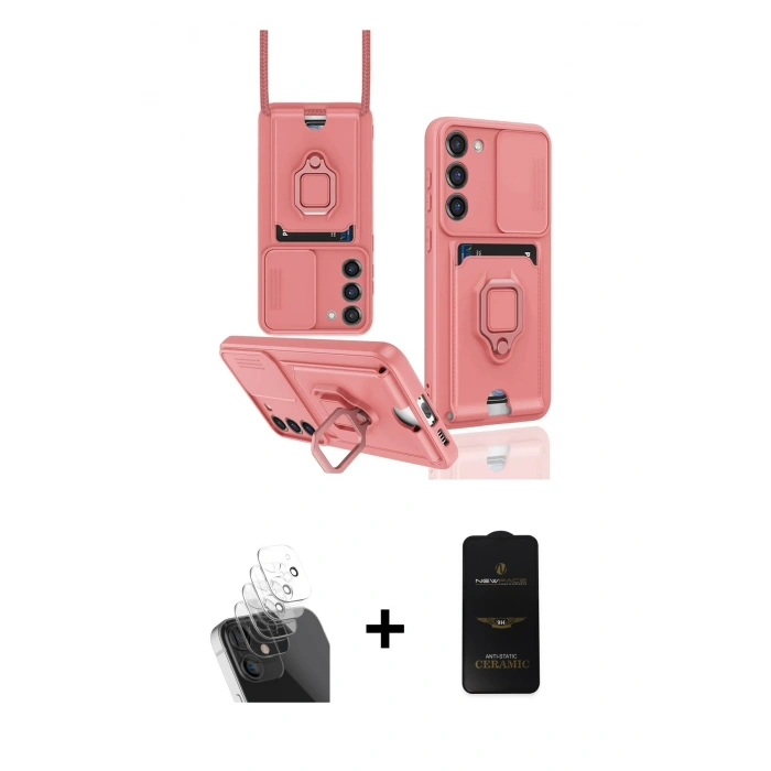 MARSİLYAN™- Galaxy S24 Plus Kılıf Vadi Form Prime - Siyah 6D Antistatik Mat Seramik Hayalet Nano Ekran Koruyucu + Kamera Lens Koruma Cam - SF