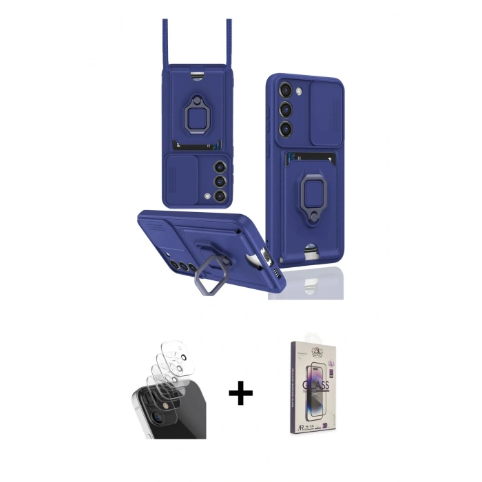 MARSİLYAN™- Galaxy S24 Plus Kılıf Vadi Form Prime - Siyah Bilvis 3D Cam Ekran Koruyucu + Şeffaf Kamera Lens Koruma Cam