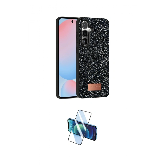 MARSİLYAN™- Galaxy S24 Plus Kılıf Vadi Klasik Serisi - Siyah 3D Antistatik Cam Ekran Koruyucu