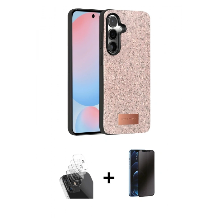 MARSİLYAN™- Galaxy S24 Plus Kılıf Vadi Klasik Serisi - Siyah 3D Antistatik Hayalet Cam Ekran Koruyucu + Kamera Lens Koruma Cam - SF
