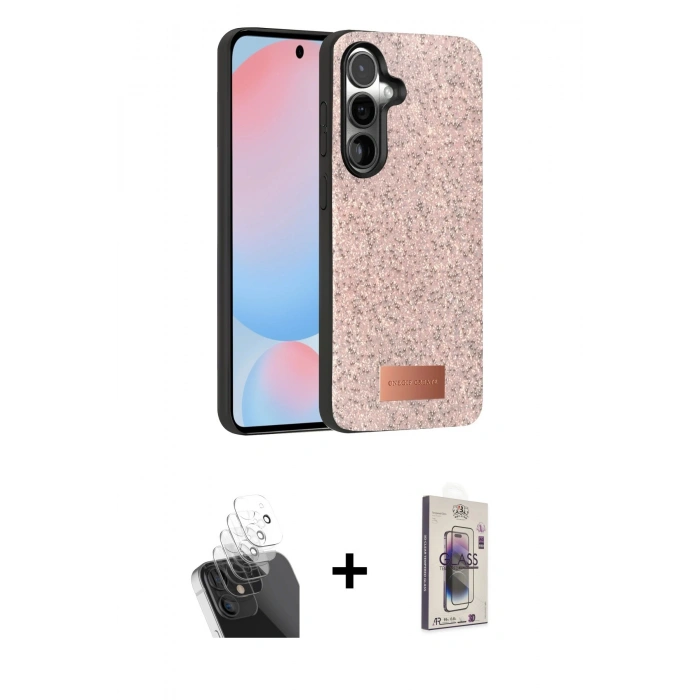 MARSİLYAN™- Galaxy S24 Plus Kılıf Vadi Klasik Serisi - Siyah Bilvis 3D Cam Ekran Koruyucu + Kamera Lens Koruma Cam - SF