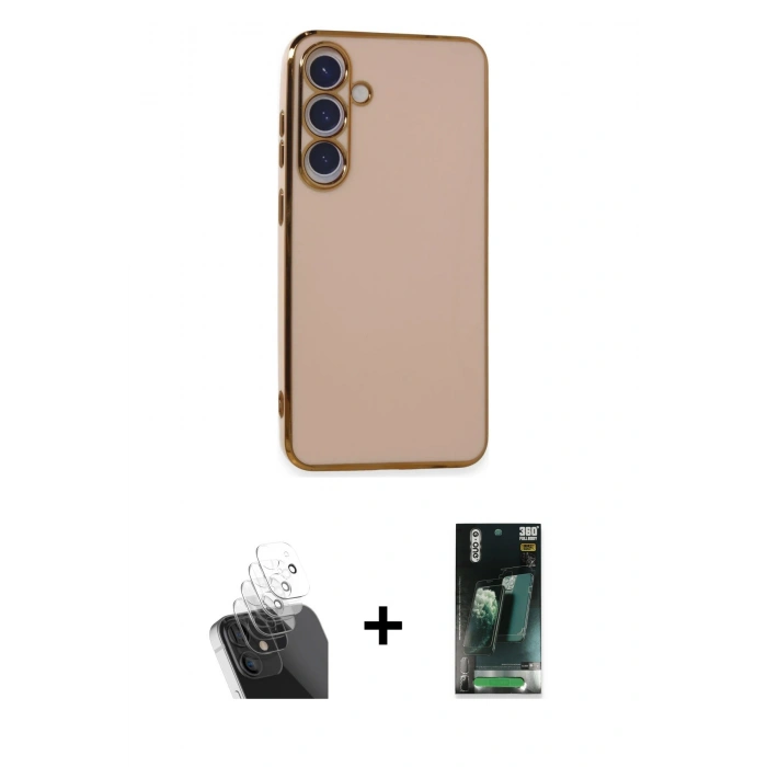 MARSİLYAN™- Galaxy S24 Plus Kılıf Yankı Serisi - Şeffaf 360 Full Body Arka Koruyucu + Kamera Lens Koruma Cam - SF
