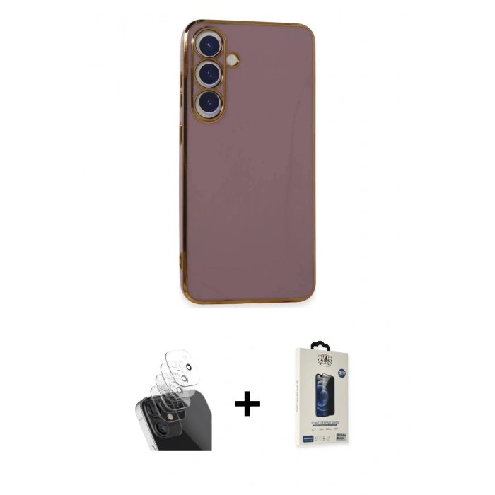 MARSİLYAN™- Galaxy S24 Plus Kılıf Yankı Serisi - Siyah Bilvis Hayalet Cam Ekran Koruyucu + Kamera Lens Koruma Cam - SF