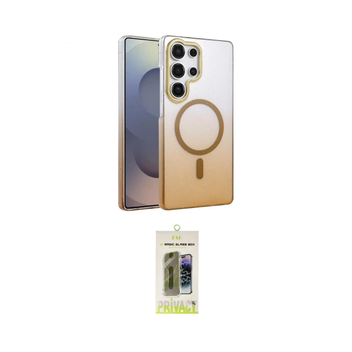MARSİLYAN™- Galaxy S24 Ultra Kılıf Ahenk Doku Özel Seri - Siyah Joko Magic 5D Hayalet Cam