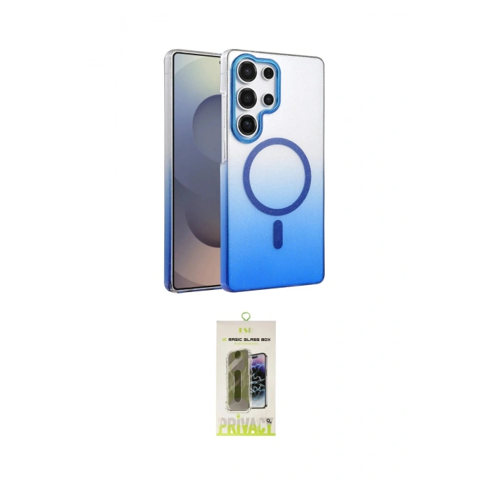 MARSİLYAN™- Galaxy S24 Ultra Kılıf Ahenk Doku Özel Seri - Siyah Joko Magic 5D Hayalet Cam
