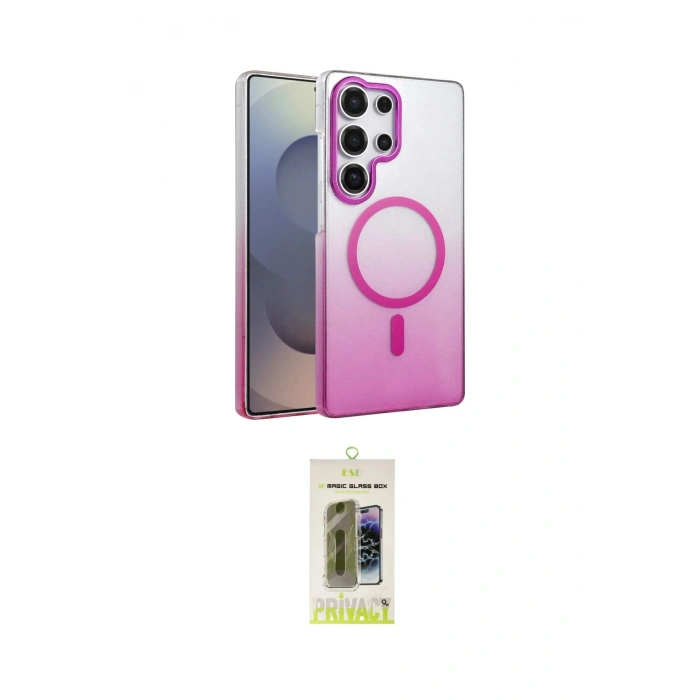 MARSİLYAN™- Galaxy S24 Ultra Kılıf Ahenk Doku Özel Seri - Siyah Joko Magic 5D Hayalet Cam