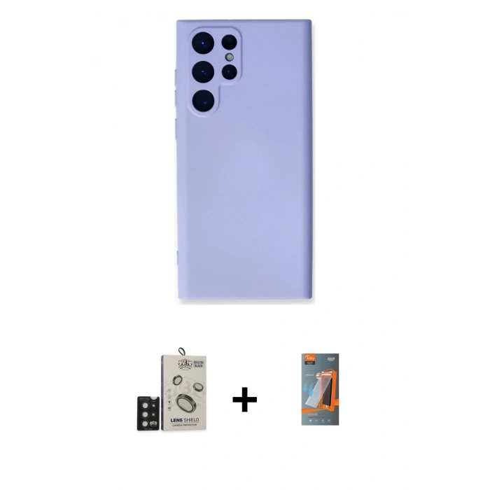 MARSİLYAN™- Galaxy S24 Ultra Kılıf Ahenk Serisi - Siyah AutoKit 5in1 Fiber Hayalet Polymer Nano Ekran Koruyucu + Bilvis Titan Kamera Lens - SH
