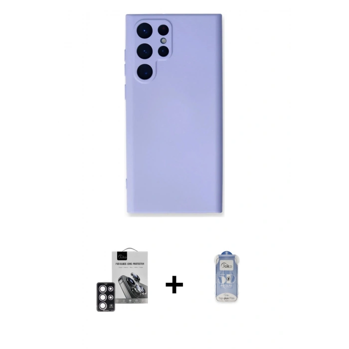 MARSİLYAN™- Galaxy S24 Ultra Kılıf Ahenk Serisi - Siyah Joko Magic 5D Cam + PVD Metal Kamera Lens - PE