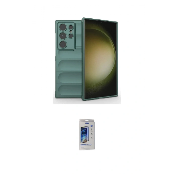 MARSİLYAN™- Galaxy S24 Ultra Kılıf Atlas Koleksiyonu - Siyah Durable Full Glue Curved Cam