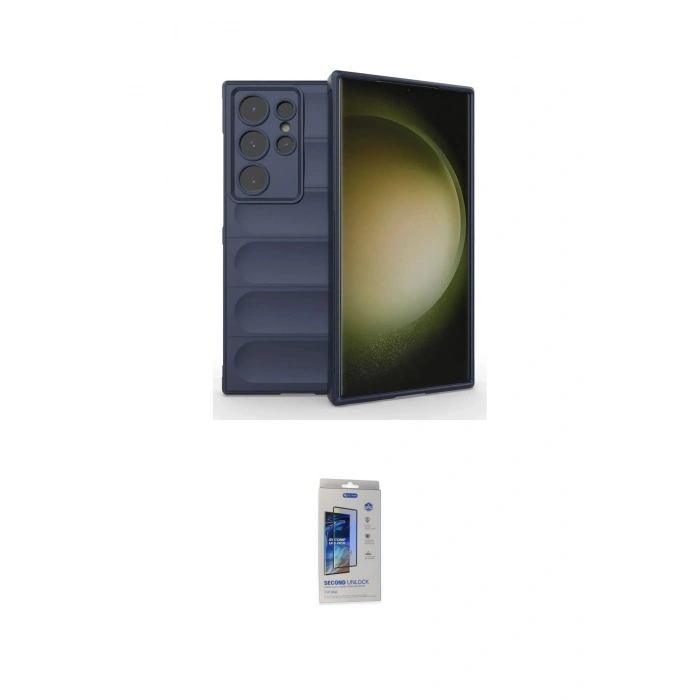 MARSİLYAN™- Galaxy S24 Ultra Kılıf Atlas Koleksiyonu - Siyah Durable Full Glue Curved Cam