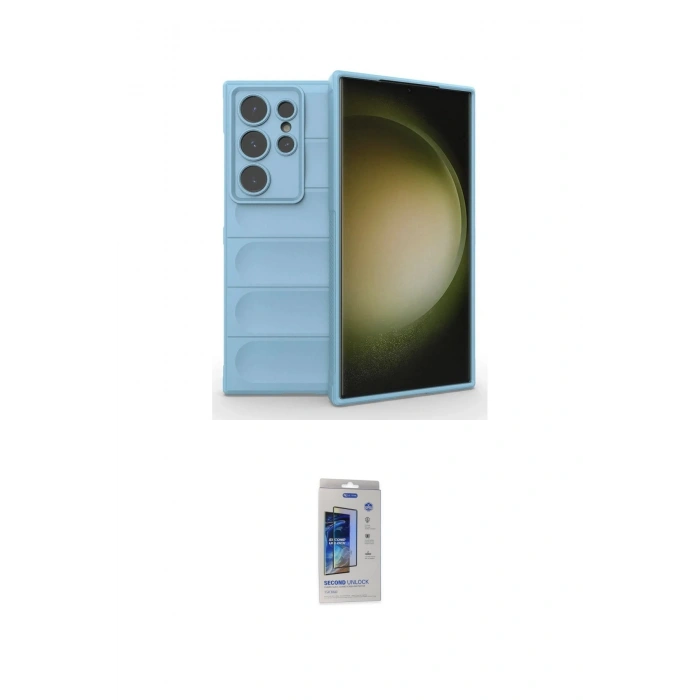 MARSİLYAN™- Galaxy S24 Ultra Kılıf Atlas Koleksiyonu - Siyah Durable Full Glue Curved Cam