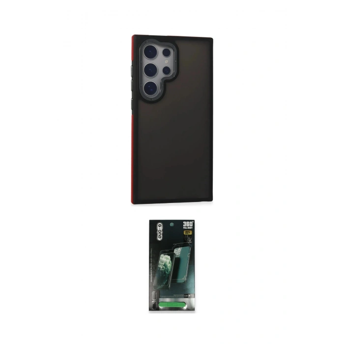 MARSİLYAN™- Galaxy S24 Ultra Kılıf Eksen Işık - Şeffaf 360 Full Body Arka Koruyucu