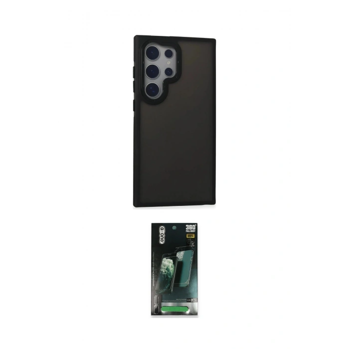 MARSİLYAN™- Galaxy S24 Ultra Kılıf Eksen Işık - Şeffaf 360 Full Body Arka Koruyucu