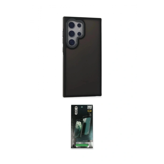 MARSİLYAN™- Galaxy S24 Ultra Kılıf Eksen Işık - Şeffaf 360 Full Body Arka Koruyucu