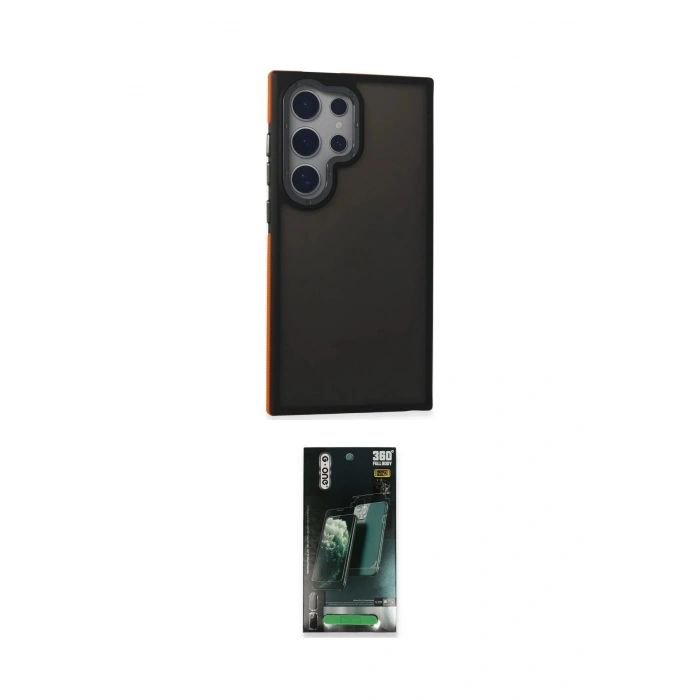 MARSİLYAN™- Galaxy S24 Ultra Kılıf Eksen Işık - Şeffaf 360 Full Body Arka Koruyucu