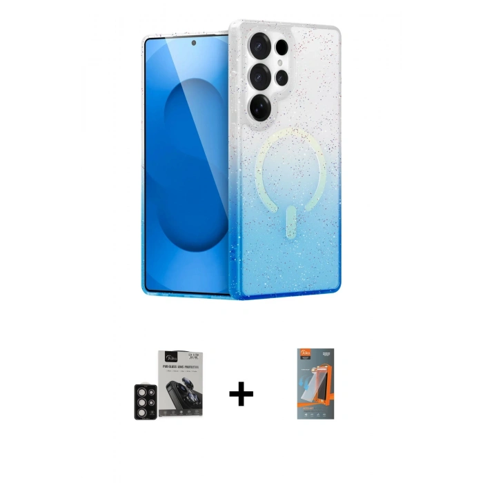 MARSİLYAN™- Galaxy S24 Ultra Kılıf Eksen Minimal Özel Seri - Siyah AutoKit 5in1 Fiber Hayalet Polymer Nano Ekran Koruyucu + PVD Metal Kamera Lens - DNMR