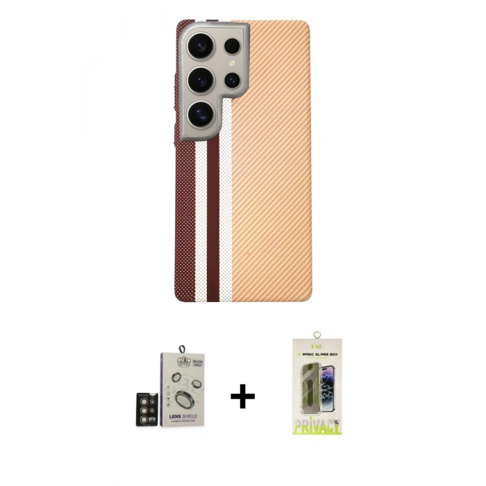 MARSİLYAN™- Galaxy S24 Ultra Kılıf Eksen Prime - Siyah Joko Magic 5D Hayalet Cam + Bilvis Titan Kamera Lens - GD