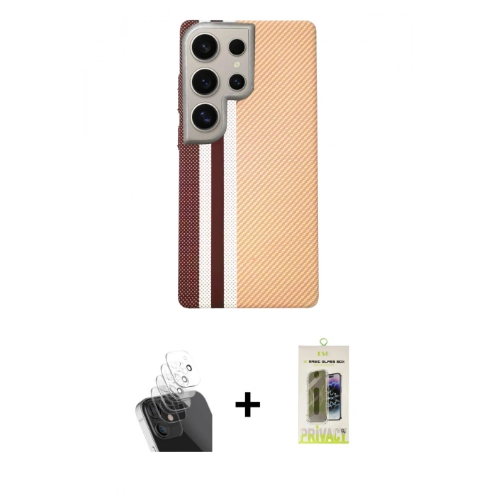 MARSİLYAN™- Galaxy S24 Ultra Kılıf Eksen Prime - Siyah Joko Magic 5D Hayalet Cam + Kamera Lens Koruma Cam - SF