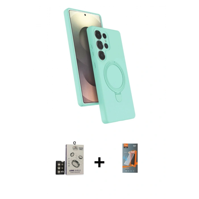 MARSİLYAN™- Galaxy S24 Ultra Kılıf İz Işık Koleksiyonu - Siyah AutoKit 5in1 Fiber Hayalet Polymer Nano Ekran Koruyucu + Bilvis Titan Kamera Lens - GD