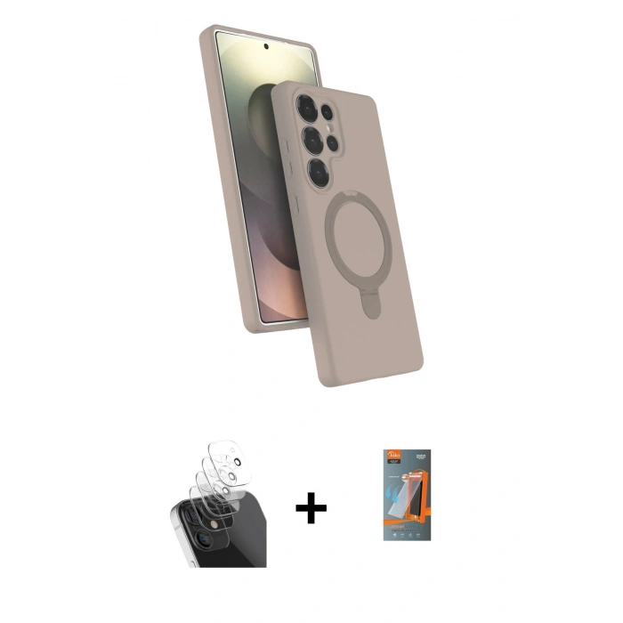 MARSİLYAN™- Galaxy S24 Ultra Kılıf İz Işık Koleksiyonu - Siyah AutoKit 5in1 Fiber Hayalet Polymer Nano Ekran Koruyucu + Kamera Lens Koruma Cam - SF