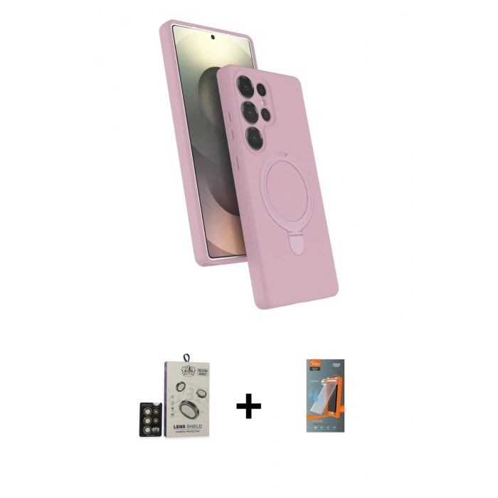 MARSİLYAN™- Galaxy S24 Ultra Kılıf İz Işık Koleksiyonu - Siyah AutoKit 5in1 Fiber Hayalet Polymer Nano Ekran Koruyucu + Bilvis Titan Kamera Lens - GD