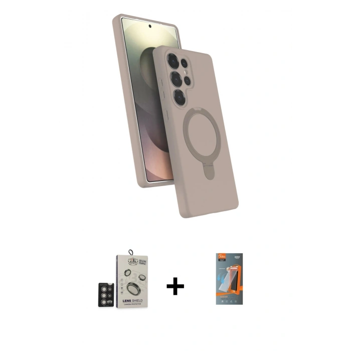 MARSİLYAN™- Galaxy S24 Ultra Kılıf İz Işık Koleksiyonu - Siyah AutoKit 5in1 Fiber Hayalet Polymer Nano Ekran Koruyucu + Bilvis Titan Kamera Lens - DNMR
