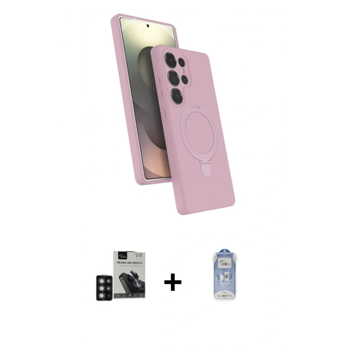 MARSİLYAN™- Galaxy S24 Ultra Kılıf İz Işık Koleksiyonu - Siyah Joko Magic 5D Cam + PVD Metal Kamera Lens - DNMR