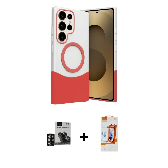 MARSİLYAN™- Galaxy S24 Ultra Kılıf Kozmos Form Özel Seri - Siyah AutoKit 5in1 Fiber Polymer Nano Ekran Koruyucu + PVD Metal Kamera Lens - DNMR