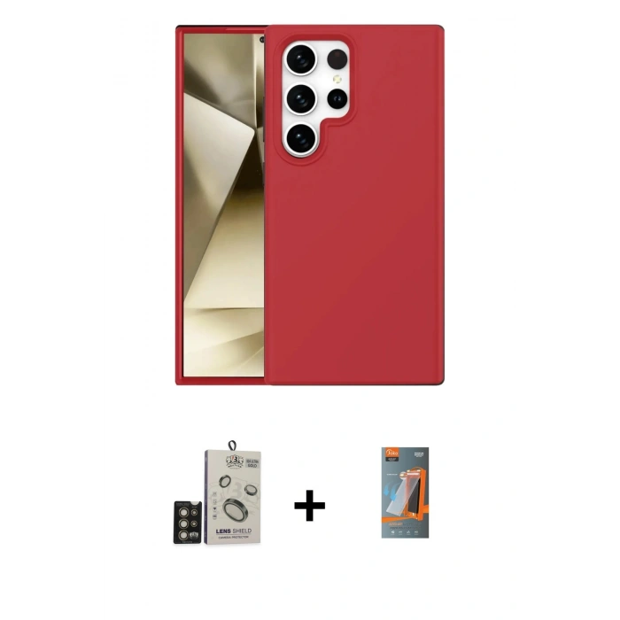 MARSİLYAN™- Galaxy S24 Ultra Kılıf Kozmos Yansıma Özel Seri - Siyah AutoKit 5in1 Fiber Hayalet Polymer Nano Ekran Koruyucu + Bilvis Titan Kamera Lens - GD