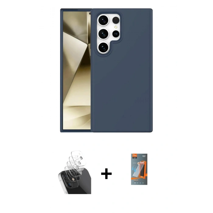 MARSİLYAN™- Galaxy S24 Ultra Kılıf Kozmos Yansıma Özel Seri - Siyah AutoKit 5in1 Fiber Hayalet Polymer Nano Ekran Koruyucu + Kamera Lens Koruma Cam - SF