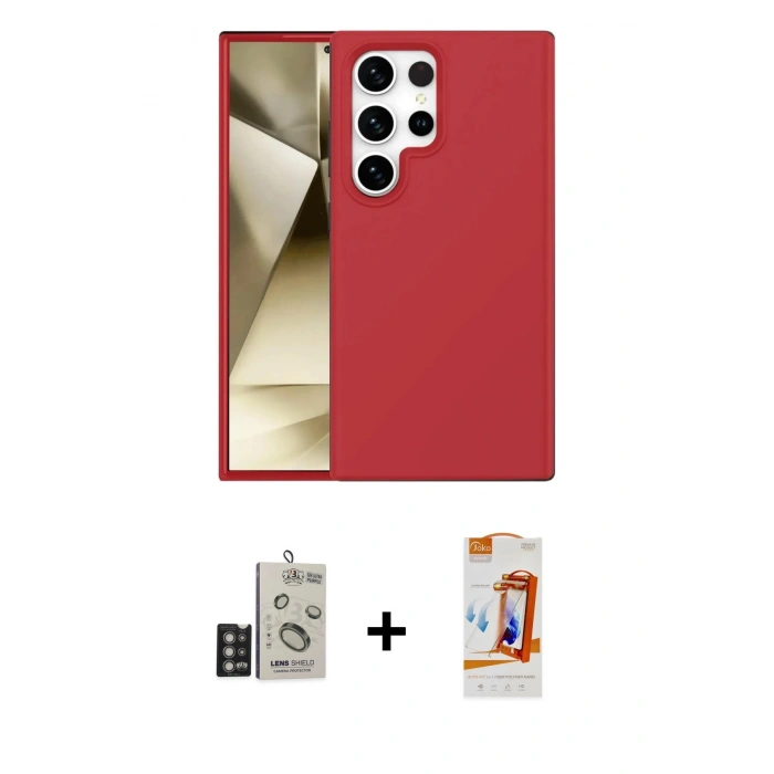 MARSİLYAN™- Galaxy S24 Ultra Kılıf Kozmos Yansıma Özel Seri - Siyah AutoKit 5in1 Fiber Polymer Nano Ekran Koruyucu + Bilvis Titan Kamera Lens - DNMR