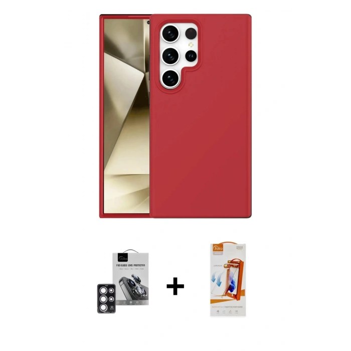 MARSİLYAN™- Galaxy S24 Ultra Kılıf Kozmos Yansıma Özel Seri - Siyah AutoKit 5in1 Fiber Polymer Nano Ekran Koruyucu + PVD Metal Kamera Lens - PE