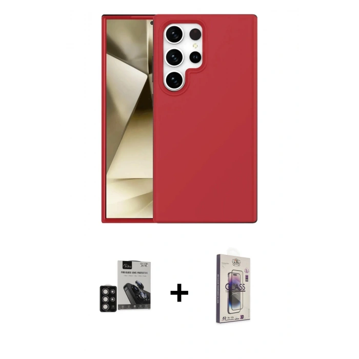 MARSİLYAN™- Galaxy S24 Ultra Kılıf Kozmos Yansıma Özel Seri - Siyah Bilvis 3D Cam Ekran Koruyucu + PVD Metal Kamera Lens - DNMR