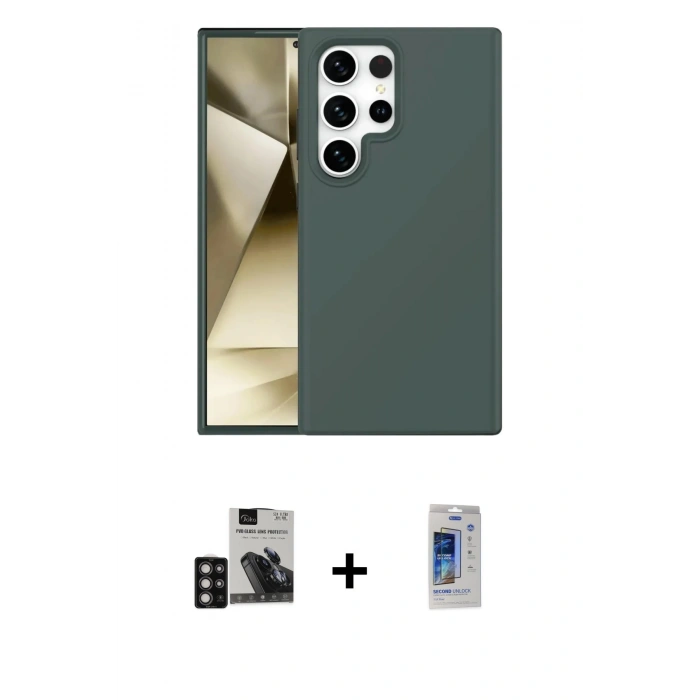 MARSİLYAN™- Galaxy S24 Ultra Kılıf Kozmos Yansıma Özel Seri - Siyah Durable Full Glue Curved Cam + PVD Metal Kamera Lens - DNMR