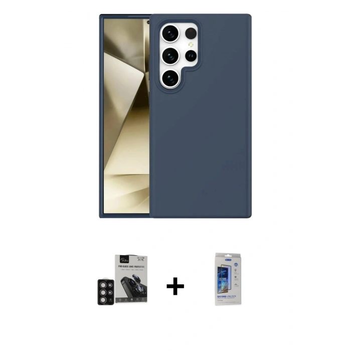 MARSİLYAN™- Galaxy S24 Ultra Kılıf Kozmos Yansıma Özel Seri - Siyah Durable Full Glue Curved Cam + PVD Metal Kamera Lens - DNMR